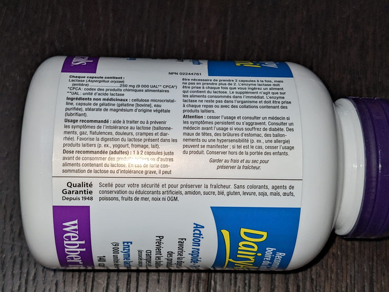 [Australia] - Webber Naturals Lactase Enzyme Extra Strength 140 Capsules 