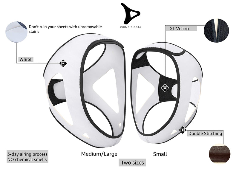 [Australia] - PrimeSiesta: Chin Strap for Snoring - Snore Stopper & Anti Snore Chin Strap for CPAP Users - Breathable, Flexible & Easily Adjustable with Eversoft Technology (Medium/Large) Medium/Large (Pack of 1) 