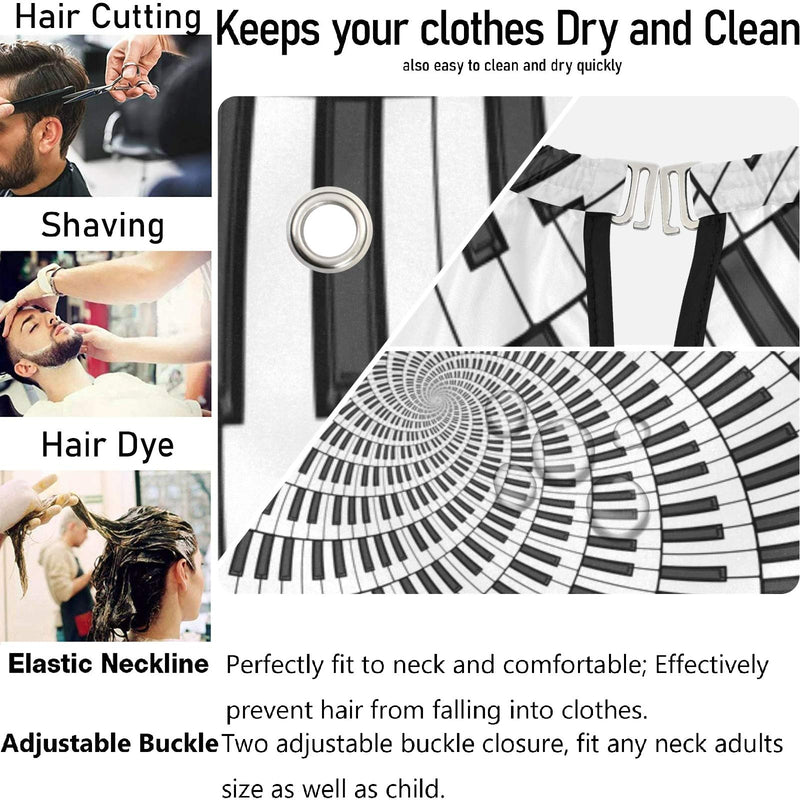 [Australia] - visesunny Barber Cape Curved Music Keyboard Polyester Hair Cutting Salon Cape Apron Anti-Static Haircut Shaving Cloth Beard Shaving Bib Hairdressing Cape Multi18 