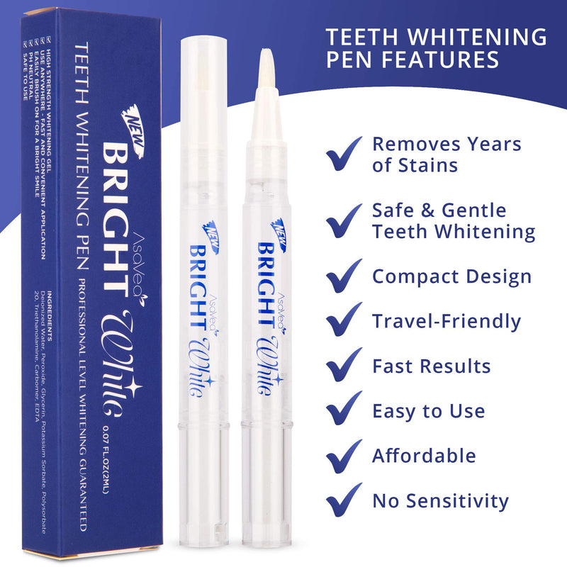 [Australia] - AsaVea Teeth Whitening Pen, More Than 20 Uses, Effective, Painless, No Sensitivity, Travel Friendly, Easy to Use, Beautiful White Smile, Natural Mint Flavor 