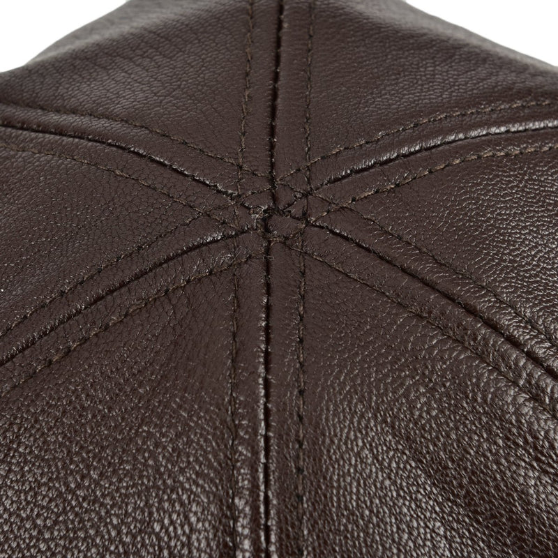 [Australia] - VOBOOM Lambskin Leather Ivy Caps Newsboy Hat 6 Panel Cabbie Beret Hat 7 1/8-7 1/4 Light Brown 