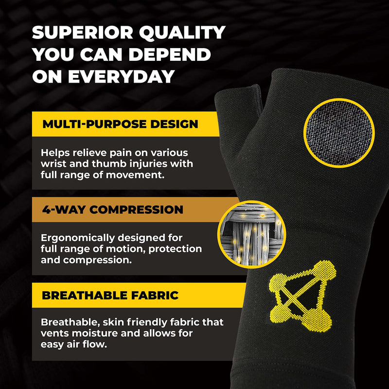 [Australia] - CopperJoint Wrist Compression Sleeve - Copper Infused Wrist Support Compression Brace - Ortho Guard - Wrist Pain & Fatigue Relief - Wrist Protector (Left or Right - X-Large) Right-X-Large Wrist Brace w/ Thumb Support 