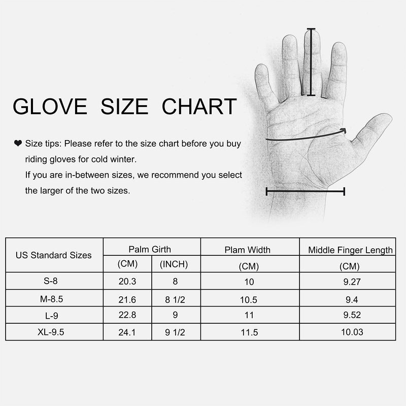 [Australia] - Winter Genuine Leather Black Gloves for Men Driving Cycling Dress Real Sheepskin Leather with Soft Fleece Lined Gloves Black-cozy S-8（US Standard Size) 