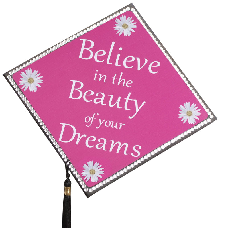 [Australia] - Tassel Toppers Gemstone Border Graduation Cap, Grad Cap Accessory, Grad Cap Decorating Kits, DIY Rhinestones Crystal 