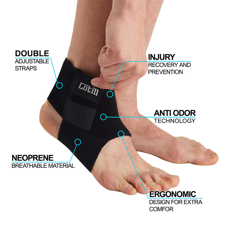 [Australia] - Ankle Support for Men and Women - Neoprene Breathable Adjustable Ankle Brace Sprain for Running, Basketball by Cotill Large 