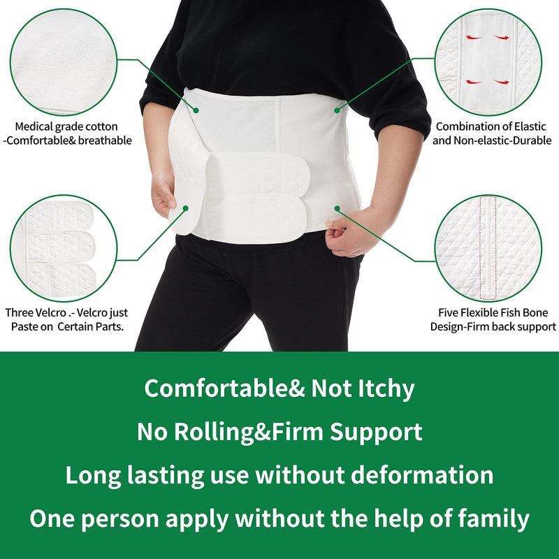 [Australia] - Plus Size Abdominal Binder Post Surgery tummy tuck- Belly Band for C Section Recovery postpartum- Compression Garment +Woman Lower Waist Support Belt- Hernia Belt For Men- Back brace for lower back (4XL) White XXXX-Large 
