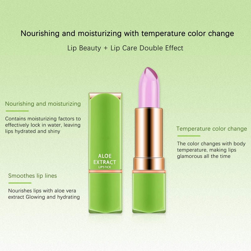 [Australia] - Ownest 3 Colors Temperature Color Change Lipstick, Magic Color Changing Lipstick Aloe Vera Lip Blam Moisturizing Long Lasting Lip Makeup Aloe Vera Lipstick-Set A 