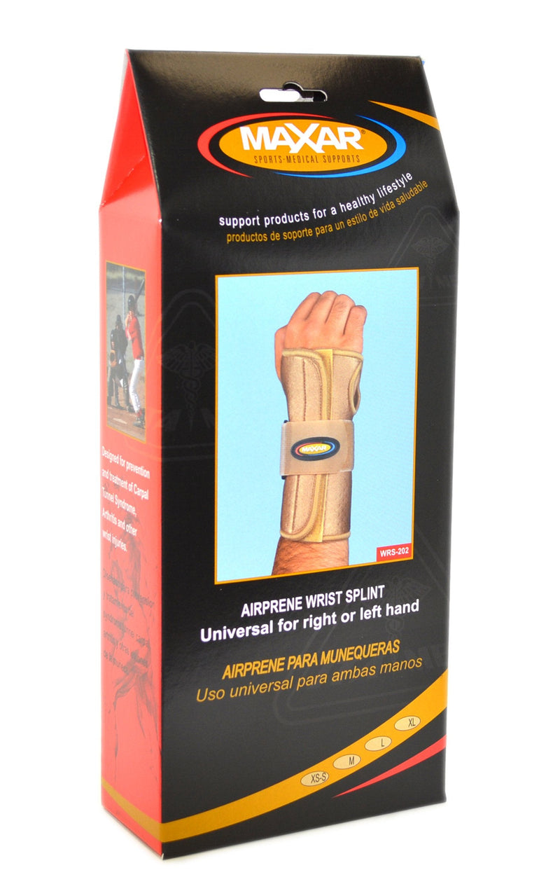 [Australia] - MAXAR Breathable Airprene Wrist Splint with Removable Palmar Stays WRS-202 Small 