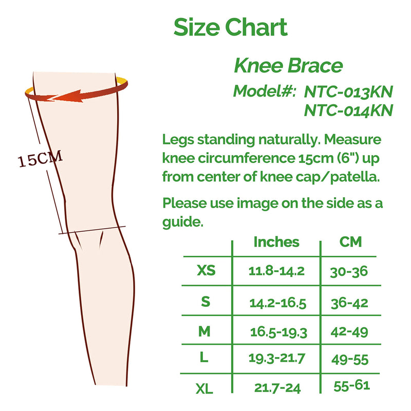 [Australia] - NeoTech Care Knee Support Brace, Bamboo Fiber, Gray (Size S, 1 Unit) Small (Pack of 1) 