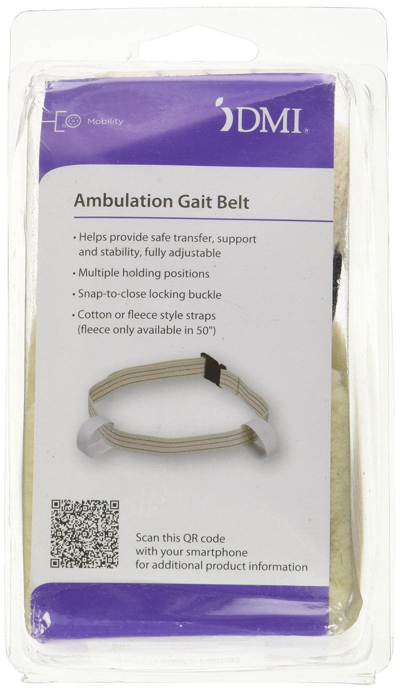 [Australia] - DMI Cotton Physical Therapy Gait Belt Transfer Belt with Handles, Quick Release, Adjustable, 50 Inches, Fleece Handles 50 Inch 