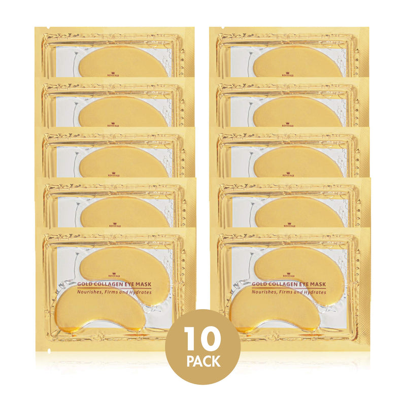 [Australia] - Revitale Gold EYE Collagen Mask, Anti Wrinkle Moisture Skin Care Patch Pad, Haluronic acid (10 Pack) 10 Count (Pack of 1) 