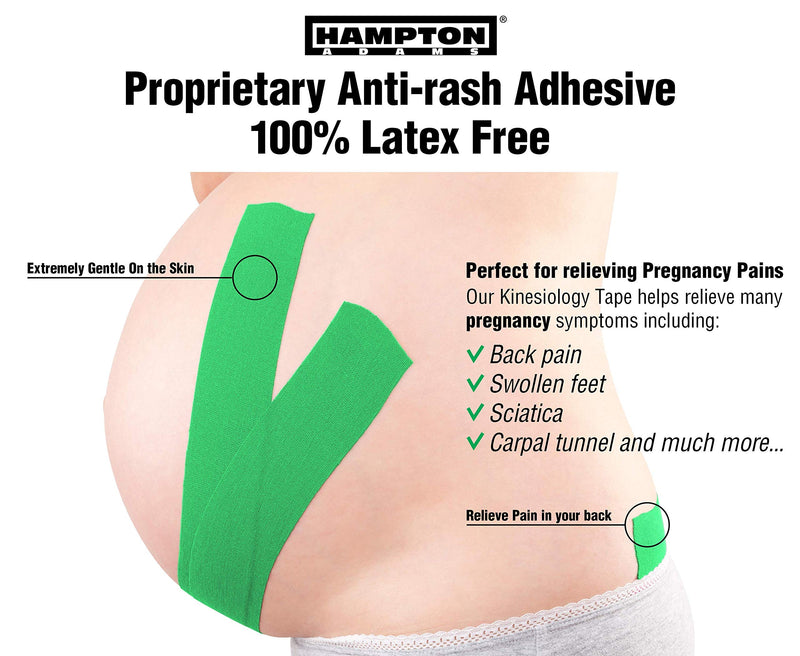 [Australia] - (2 Pack) Kinesiology Tape for Physical Therapy Sports Athletes – Latex Free Elastic, 16ft Water Resistant Kinetic Uncut Kinesiology Tape for Knee Pain, Elbow & Shoulder Muscle - Green 2 Count (Pack of 1) 