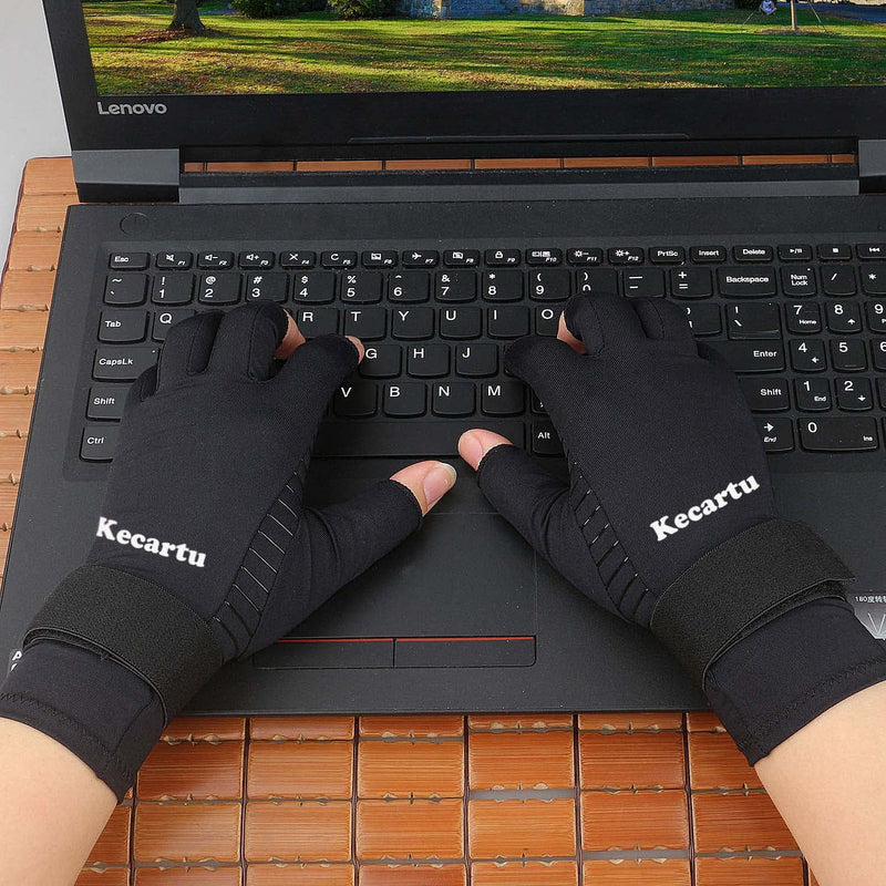 [Australia] - 2 Pairs Compression Gloves, Copper Arthritis Gloves with Adjustable Wrist Strap,Carpal Tunnel,Computer Typing,Support for Men & Women (Small/Medium (2 Pairs)) Small/Medium (2 Pairs) 