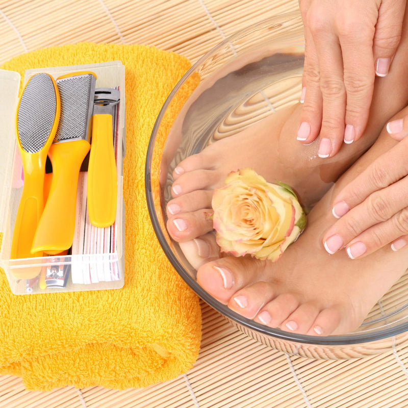 [Australia] - Foot File Pedicure Set, 30 in 1 Foot Files Foot Care Scrubber Kit Hard Skin Remover Feet Scrub for Women Men Salon or Home Yellow 