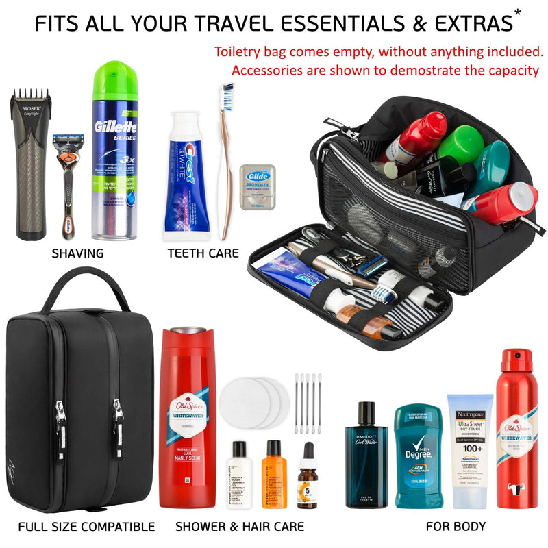 [Australia] - Toiletry Bag Dopp Kit for Men - Nylon Travel Toiletry Bag Waterproof Shower Cosmetic Organizer for Women Men - Travel Kit Shaving Bag for Men 