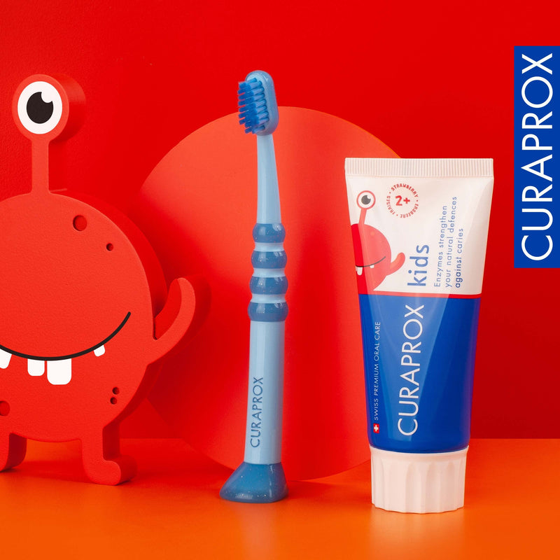 [Australia] - Curaprox Children's Toothpaste CS Kids Strawberry, 60ml - Strawberry Toothpaste for Kids 2 + Years with 950 ppm Fluoride - SLS Free, Microplastic Free & Triclosan Free Kids Toothpaste, Clear 