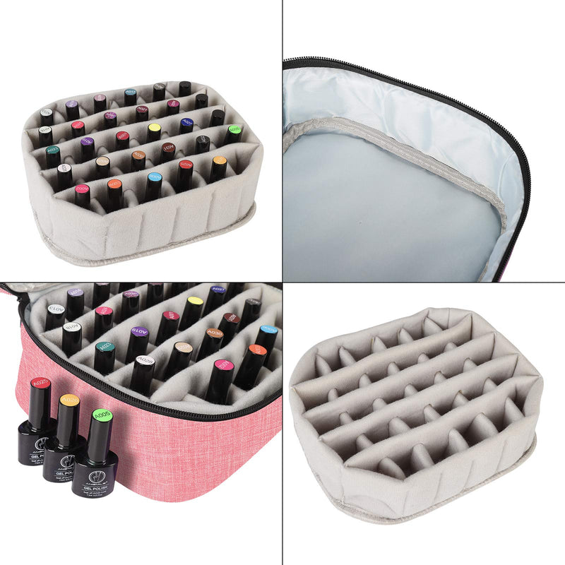 [Australia] - Angmile Nail Polish Carrying Case Large Nail Polish Manicure Organizer And Storage Holder Bag, Holds 30 Bottles (15ml/0.5Fl.oz), Multi-Function Organizer For Nail Polish Cosmetic Essential Oils 