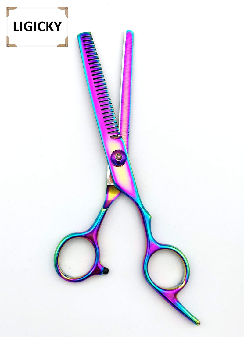 [Australia] - LIGICKY Hair Cutting Scissors Kit Professional Stainless Steel Hairdressing Scissors Set Hair thinning Shears Bang Hair Scissor for Kids/Salon/Home 