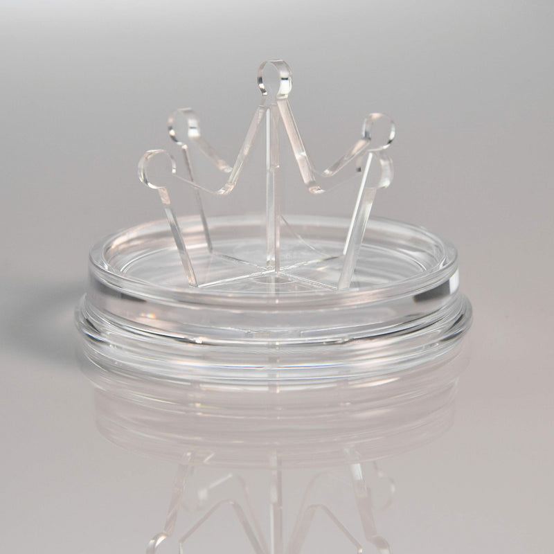 [Australia] - ARAD Crown Acrylic Ring Holder Dish, Cute Bedroom Jewelry Tray, Fun Trinket Platter 