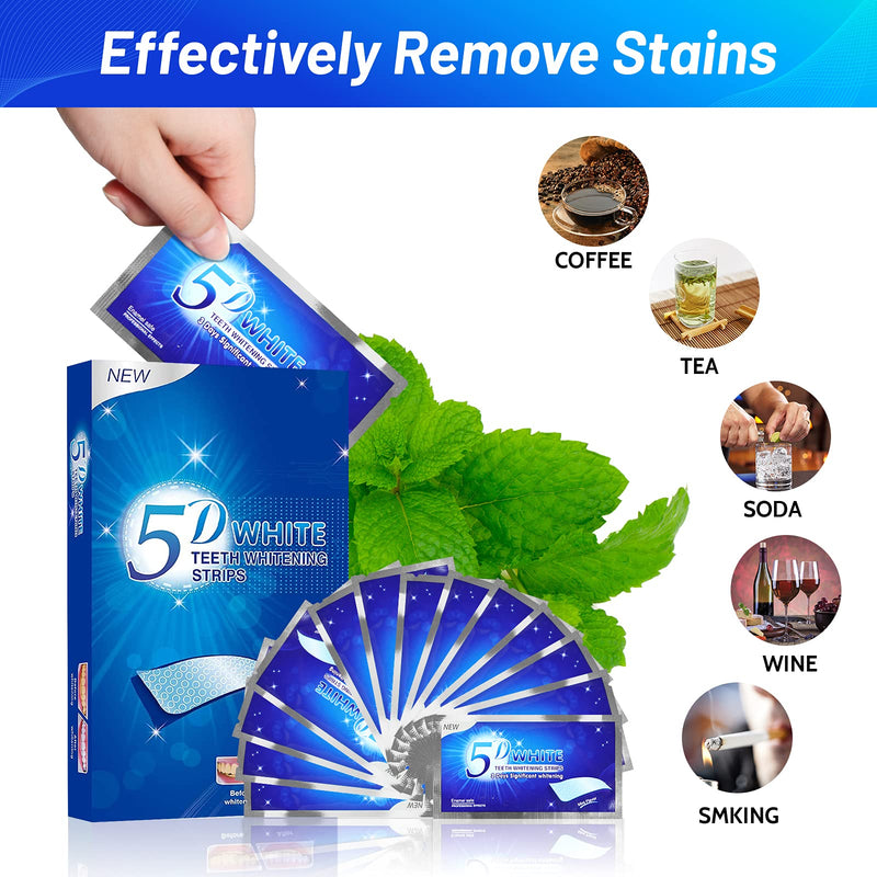 [Australia] - Teeth Whitening Strips 5D, YTOOK Tooth Whitening Kits for Sensitive Teeth - Gentle for Enamel and Gums, Teeth Whitener Removes Coffee Tea Smoking & Wine Stains 