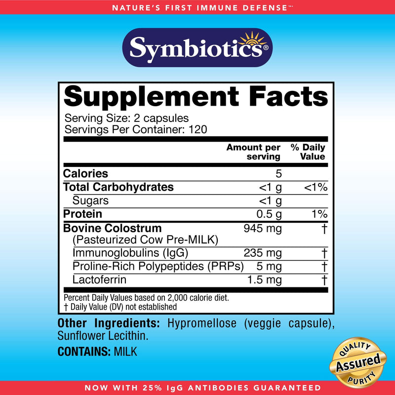 [Australia] - Symbiotics Colostrum Capsules Plus, Supports Healthy Immune Response (240 Capsules) 240 Count (Pack of 1) 