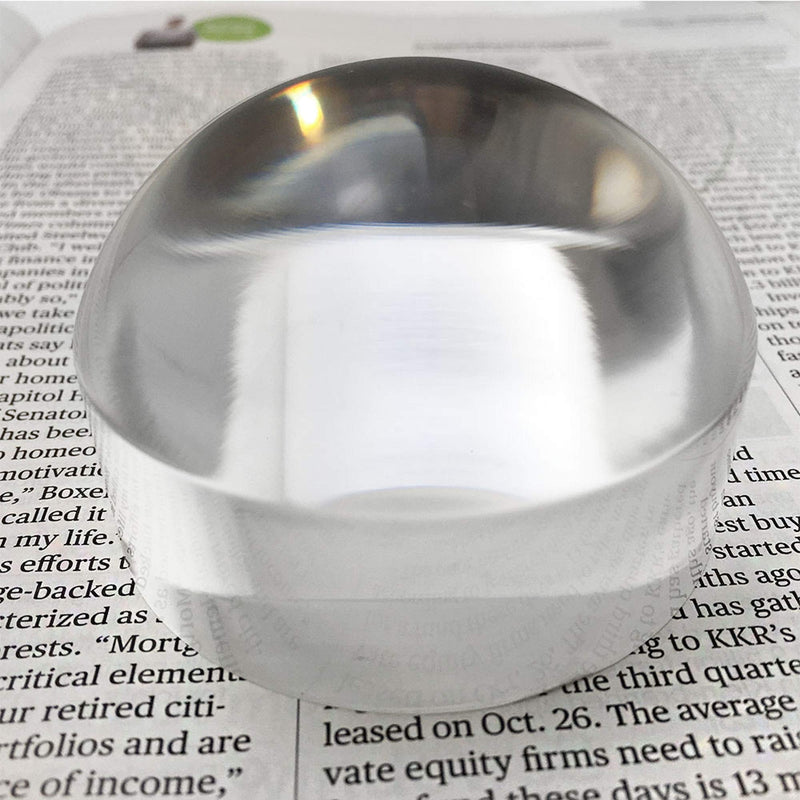 [Australia] - MAGDEPO 4X Acrylic Dome Magnifier 2.5 inch Crystal Clear Paperweight with Card Size Magnifying Sheet for Blueprints, Maps, Newspapers, Hobbies, etc. 