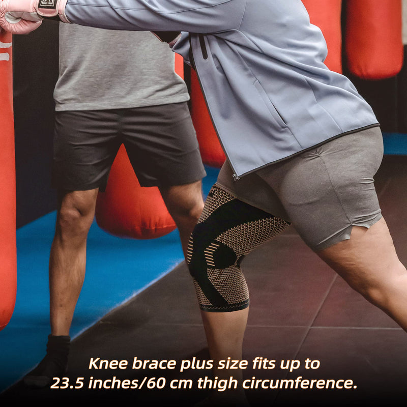 [Australia] - (2Pack)Copper Knee sleeve for Arthritis Pain and Support-Copper Knee Brace for Knee Pain Relief, Workout, and Sports (2X-Large) Tan 2X-Large 