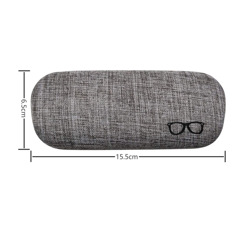 [Australia] - 3Pack Hard Shell Eyeglasses Case Protector Linen Fabrics Large Glasses Case Concise 