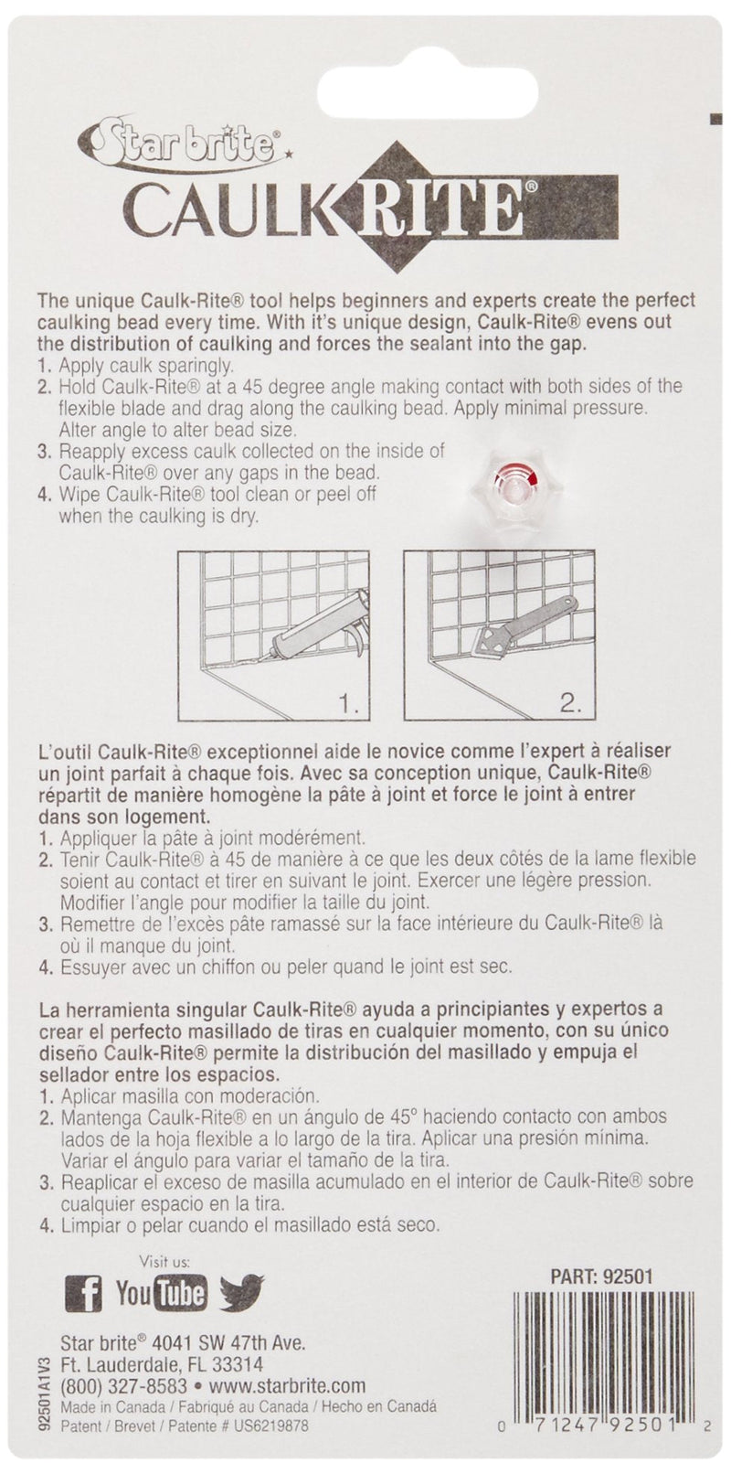 [Australia] - Star brite Caulk-Rite & Caulk-Away, The Right Tools for The Job Caulk-rite Perfect Bead Tool 