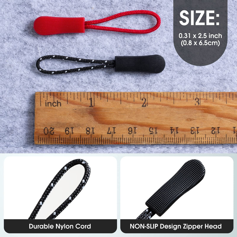 [Australia] - 40 Pieces Zipper Pulls Zip Extension Zipper Tag for Clothes Backpacks Traveling Case Handbag Purse Zipper Replacement Tag Tents 40 