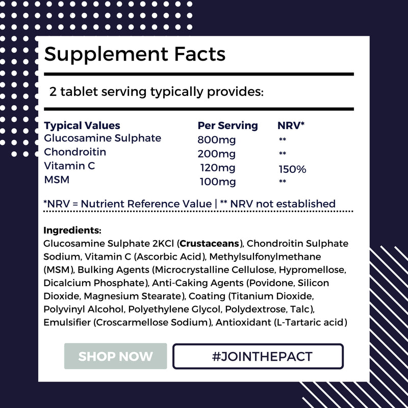 [Australia] - Glucosamine and Chondroitin Complex – with Vitamin C and MSM – 90 High Strength Easy to Swallow Tablets - Contributes to The Maintenance of Normal Immune System - Made by Nutripact 