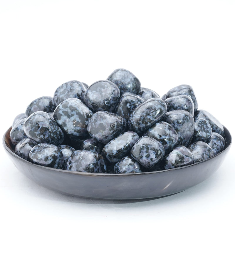 [Australia] - Crocon indigo gabbro tumble stones Stones Set Pocket Crystal Healing gemstones Tumble Collection palm stone Good Luck Charm Gift Craft Home Decor Size: 20-25 mm 1 LB 