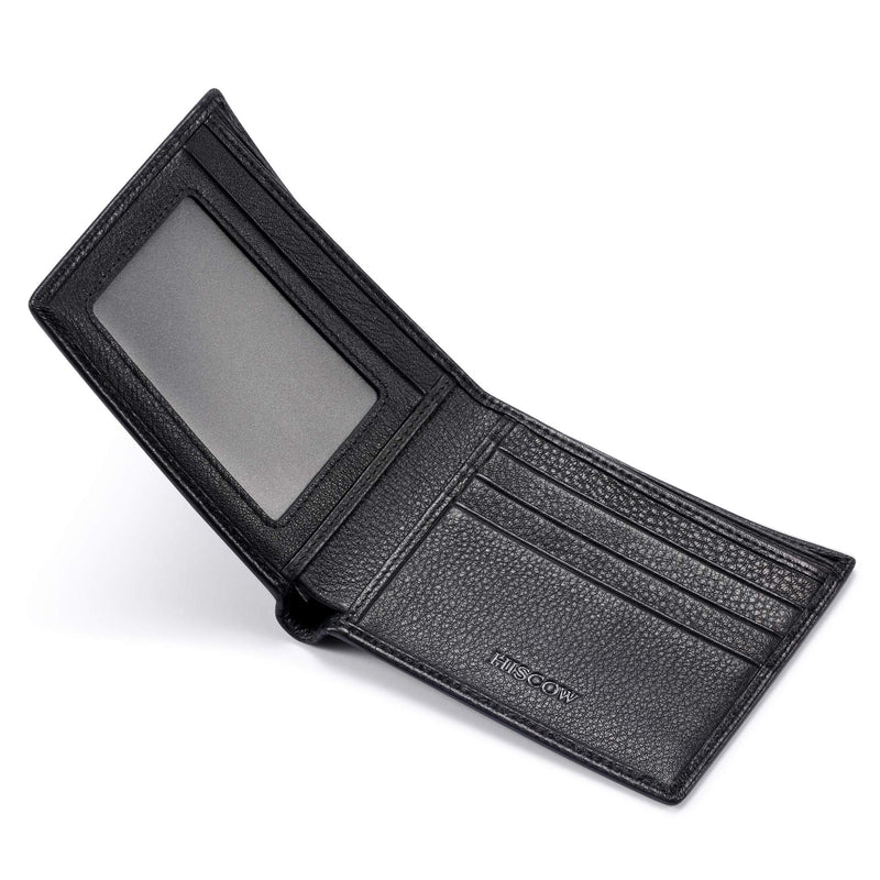 [Australia] - Bifold Wallet for Men, Italian Supple Genuine Leather Billfold with 3 Credit Card Slots and ID Window 