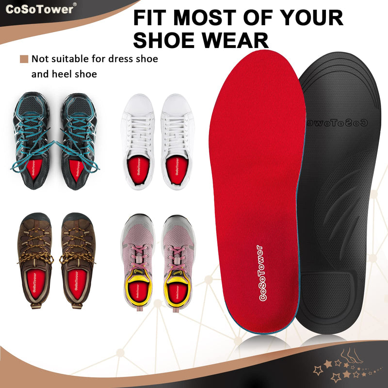 [Australia] - CoSoTower Arch Support Insoles for Plantar Fasciitis Relief, Over Pronation Insoles, Orthotic Inserts for Women and Men, Shoe Insoles for High Arch, Flat Feet, Foot Pain B:Men's 7-7.5 | Women's 8.5-9---10.4''/265MM 