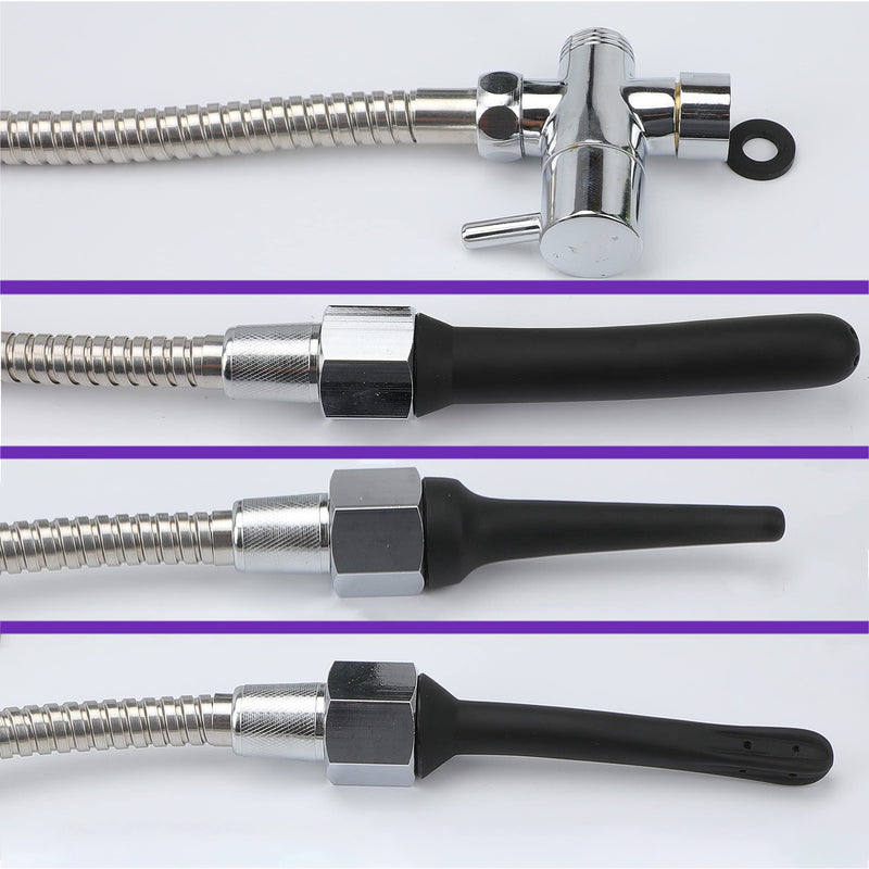 [Australia] - Shower Enema System, Douche Colonic Cleanse Kit, 5-Foot Stainless Steel Shower Hose Enema with Enema Showerhead Vaginal and Anal Cleaning Kit Colonic System Cleaner for Most Shower Systems 