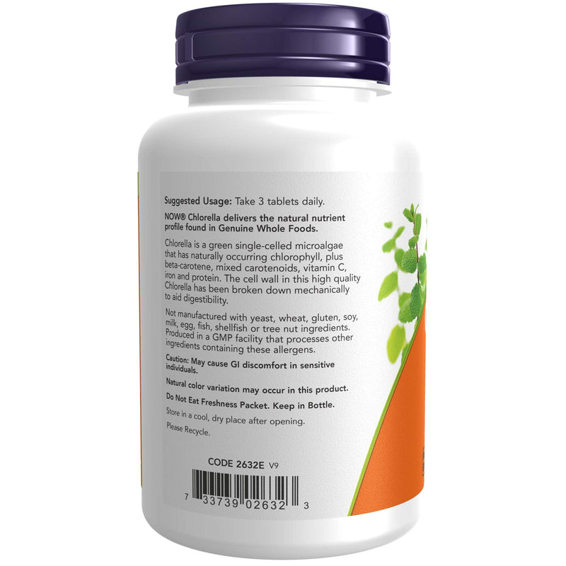 [Australia] - NOW Supplements, Chlorella 1000 mg with naturally occurring Chlorophyll, Beta-Carotene, mixed Carotenoids, Vitamin C, Iron and Protein, 120 Tablets 