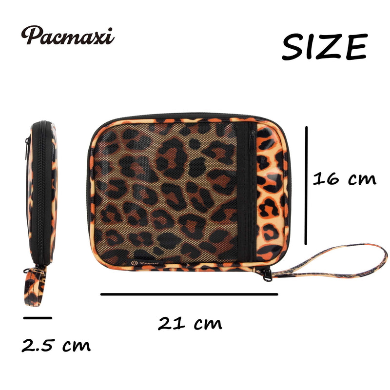 [Australia] - PACMAXI Watch Band Storage Organizer Holds 10 Watch Bands, Travel Watch Straps Carrying Case, Watch Band Storage Bag, (Leopard) Leopard 