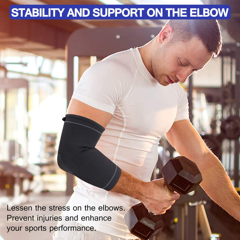 [Australia] - Protle Elbow Brace Compression Support Sleeve (Pair)–Pain Relief & Inflammation from Tendonitis, Tennis, Golf Elbow, Arthritis. Provide Protection for Workout, Weightlifting, Tennis Black Small 
