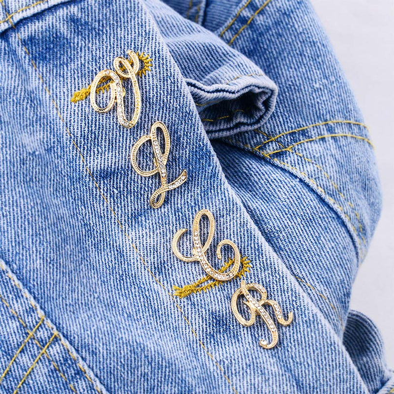 [Australia] - ETHOON Initial Letter Brooch Pin Small Lapel Pin Tie Tack Name Personalized Gifts for Girls Women Men Boy Gold A 