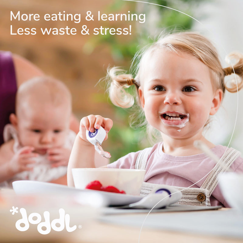 [Australia] - Doddl Cutlery Set, Toddler Self Feeding Cutlery, Spoon, Fork & Knife, 12months+ (Aqua) Aqua 