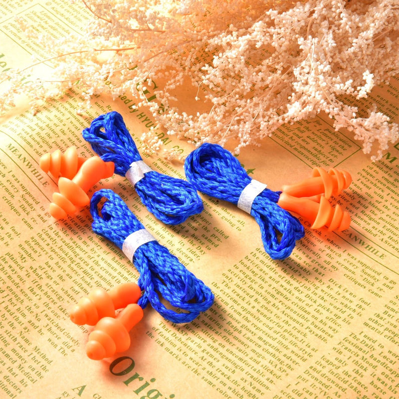 [Australia] - 20 Pairs Corded Ear Plugs Reusable Silicone Earplugs with String Banded Ear Plug Sleep Noise Cancelling for Hearing Protection (Blue) 