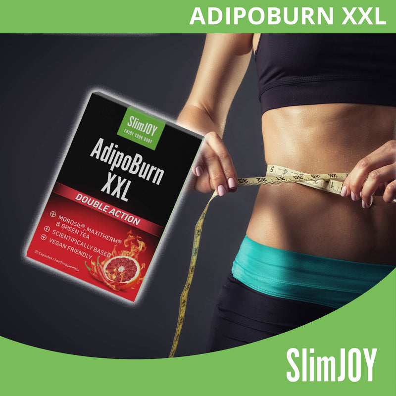 [Australia] - SlimJOY AdipoBurn XXL - Extract of Green Tea Leaves, Cayenne pepper and Caffeine - with Free E-Book Guide - 3 x 30 Capsules by Sensilab 