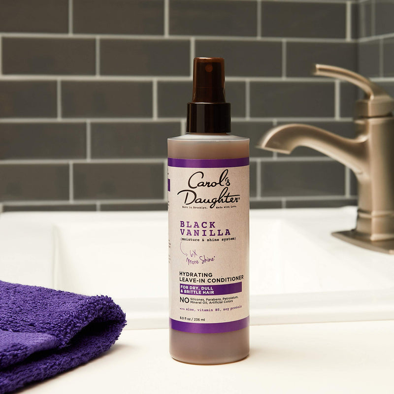 [Australia] - Carol’s Daughter Black Vanilla Leave In Conditioner Spray for Curly, Wavy, Natural Hair, Adds Moisture & Shine to Dry, Damaged Hair- Made with Castor Oil, Rosemary and Aloe for Hydration, 8 fl oz Leave-In Conditioner Spray 