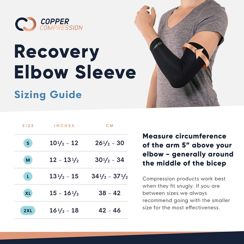 [Australia] - Copper Compression Elbow Brace for Tendonitis and Tennis Elbow - Copper Infused Sleeve. Relief for Golfers, Arthritis, Bursitis. Fit for Men & Women. Small (Pack of 1) 