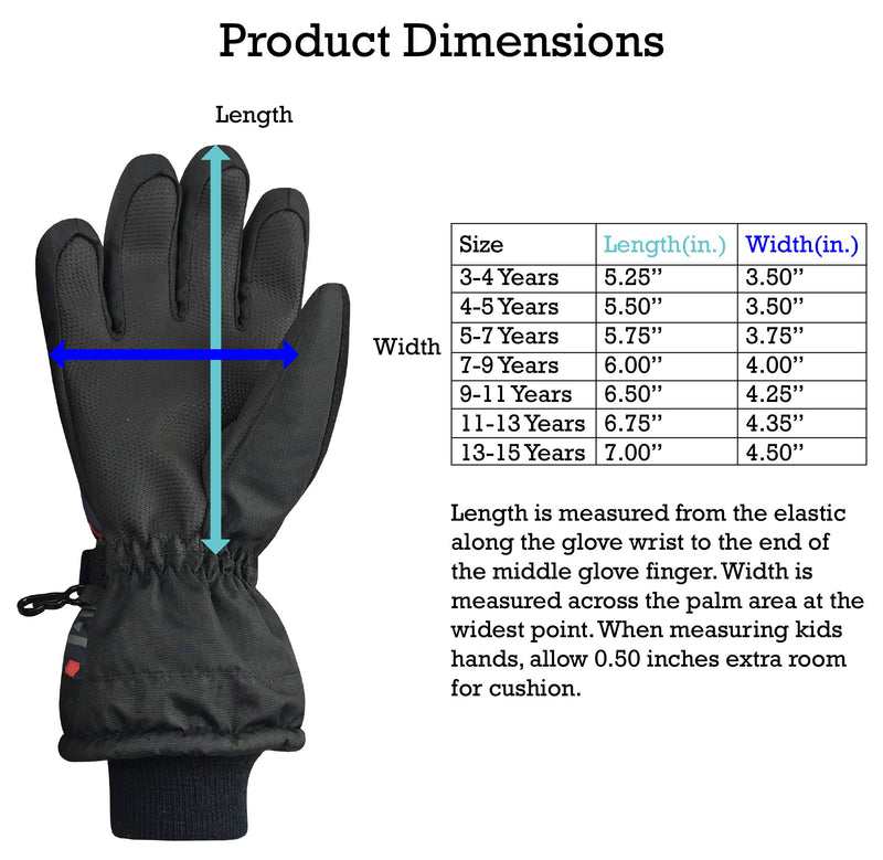 [Australia] - N'Ice Caps Kids Cold Weather Waterproof Thinsulate Camo Print Winter Gloves Black Geo 3-4 Years 