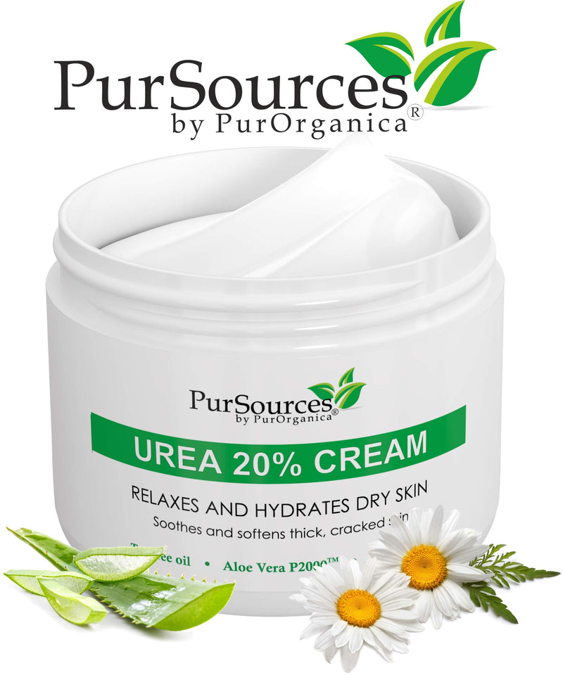 [Australia] - PurOrganica Urea 20% Healing Cream 4 oz - Best Callus Remover - Moisturizes and Rehydrates Hands, Feet and Knees to a Healthy Appearance - Soothes and Softens Thick, Cracked, Rough Dead and Dry Skin 