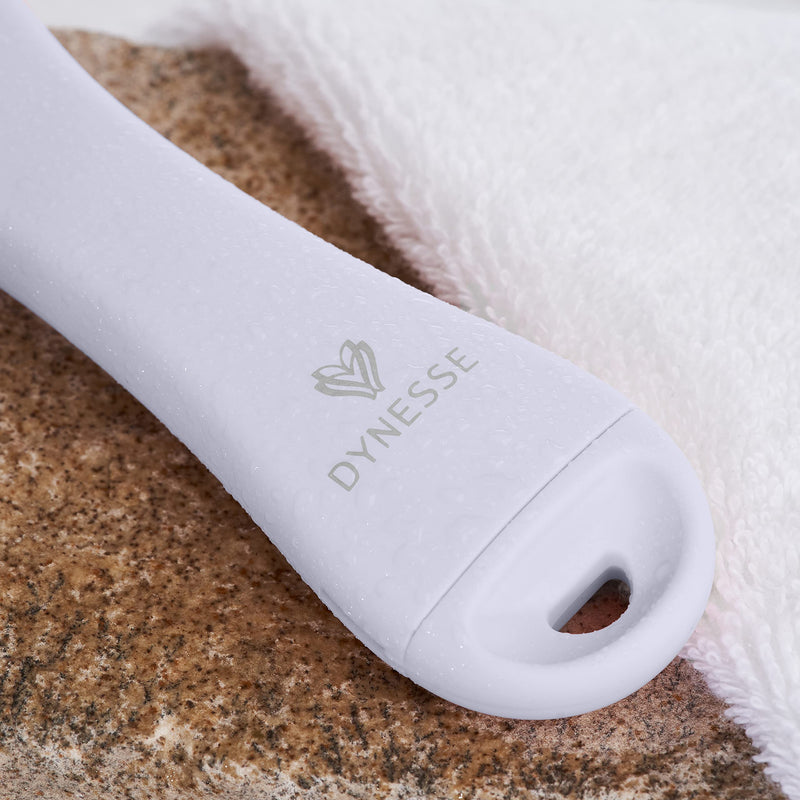 [Australia] - DYNESSE Pedicure Foot File. Professional 3-in-1 Callus Remover with Mini-File. No Risk of Injury. Laser-Cut Stainless Steel Scrubber. Multi-Usage White 