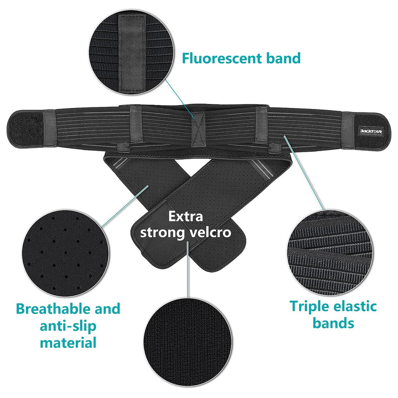 [Australia] - Backtour Si Belt Sacroiliac Belt for Women and Men That Alleviate Sciatic, Pelvic,Lower Back and Leg Pain, Stabilize SI Joint,Breathable Anti-Slip Sacroiliac Hip Brace Fit Hip Size 30" - 45" 