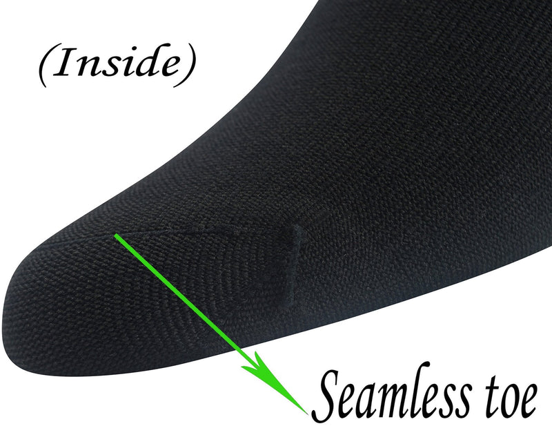 [Australia] - Yomandamor Men's 5 Pairs Bamboo Quarter Diabetic/Dress Socks With Seamless Toe and Non-binding Top 10-13 5 Pairs Black 