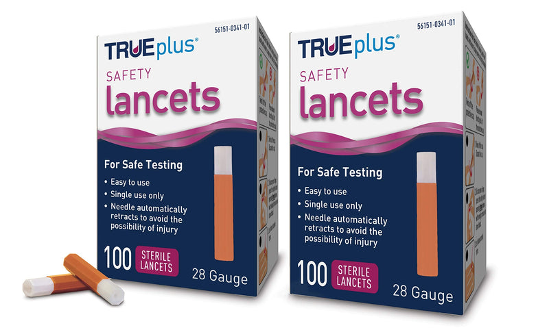 [Australia] - 2 x 100ct 28g TRUEplus® Safety Lancets 200 Count 